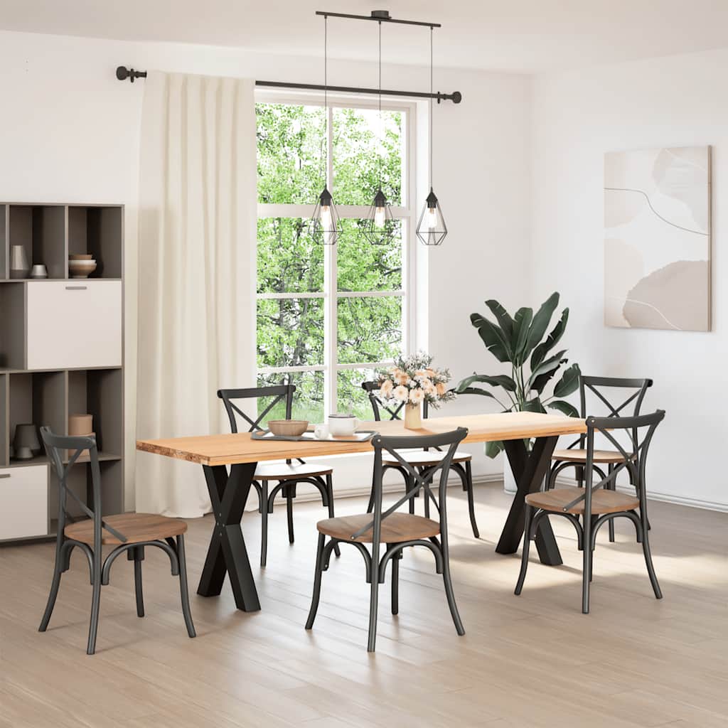 Pieds de table à manger en forme de X, 2 pièces, noir, 60 x (72-73) cm, acier - XIOS