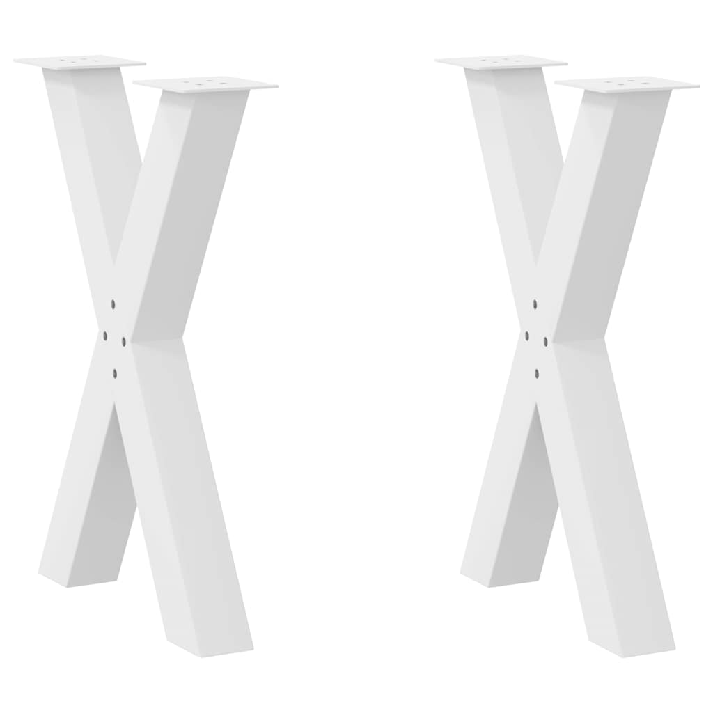 Pieds de table à manger forme de X 2 pcs blanc 60x(72-73) cm Pieds de table vidaXL