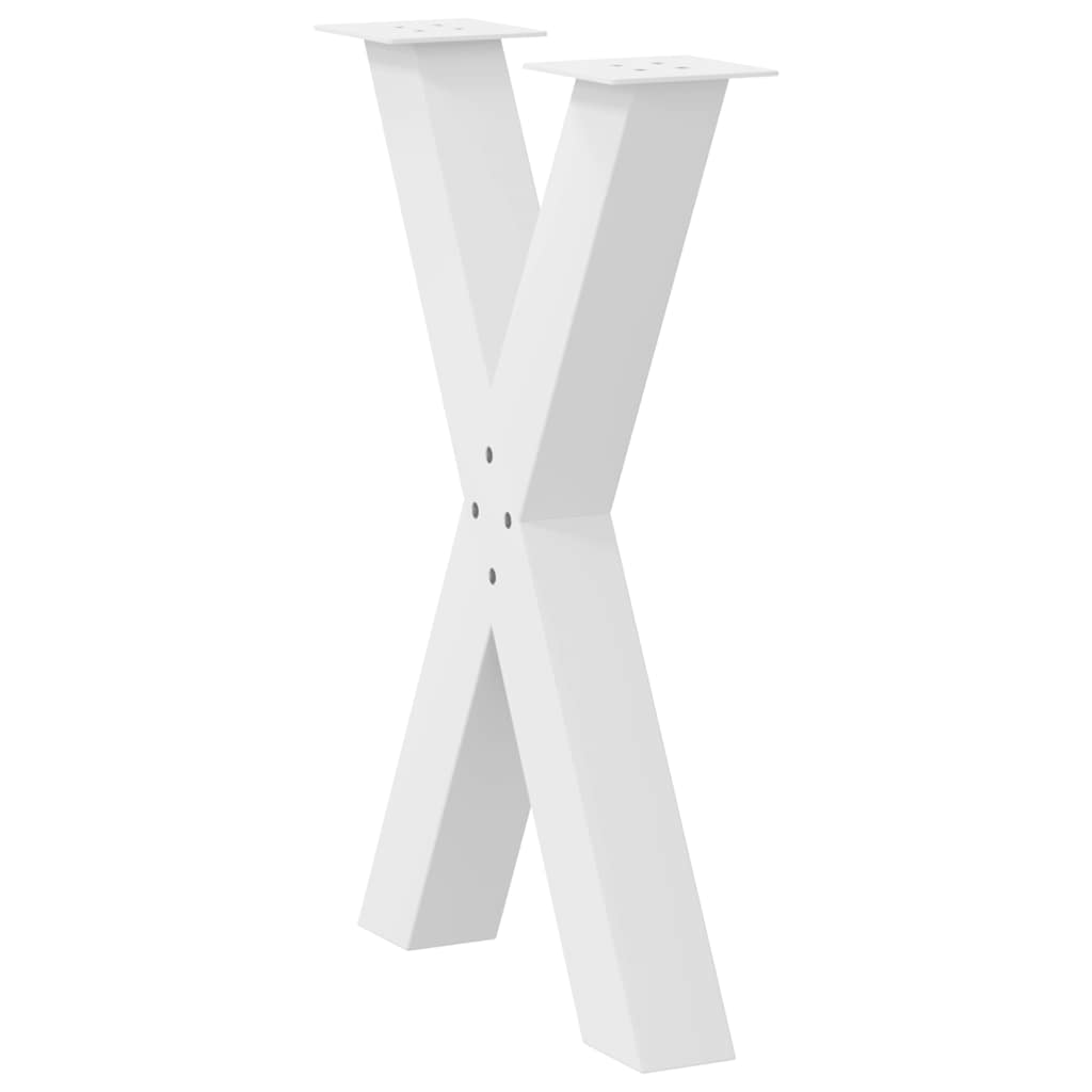 Pieds de table à manger en forme de X, 2 pièces, blanc, 60 x (72-73) cm, acier - XIOS