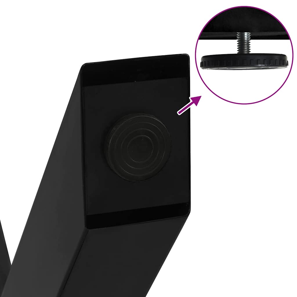 Pieds de table à manger en forme de X, 2 pièces, noir, 70 x (72-73) cm, acier - XIOS