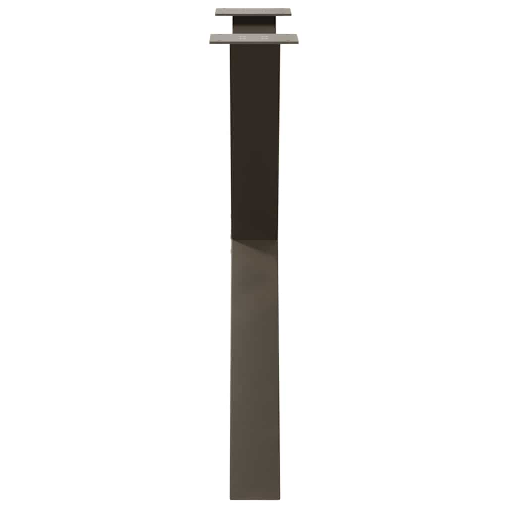 Pieds de table à manger en forme de X, 2 pièces, acier naturel, 70 x (72-73) cm - XIOS