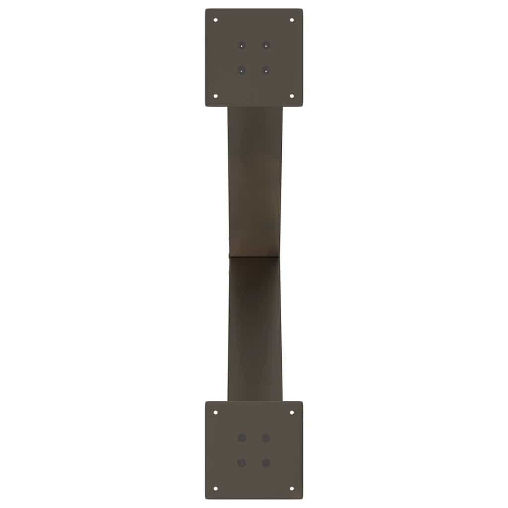 Pieds de table à manger en forme de X, 2 pièces, acier naturel, 70 x (72-73) cm - XIOS