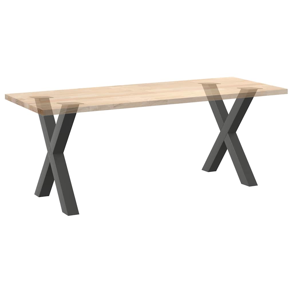 Pieds de table à manger en forme de X, 2 pièces, anthracite, 80 x (72-73) cm, acier - XIOS