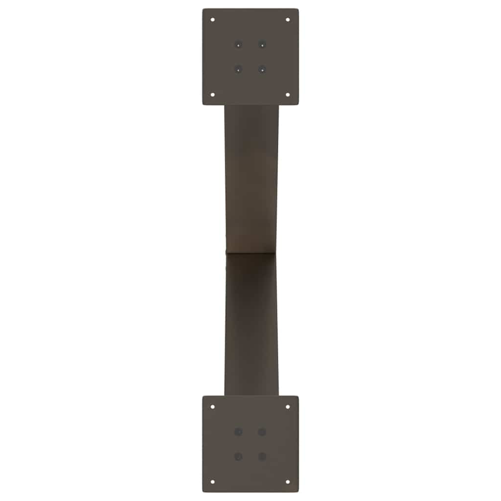 Pieds de table à manger en forme de X, 2 pièces, acier naturel, 80 x (72-73) cm - XIOS