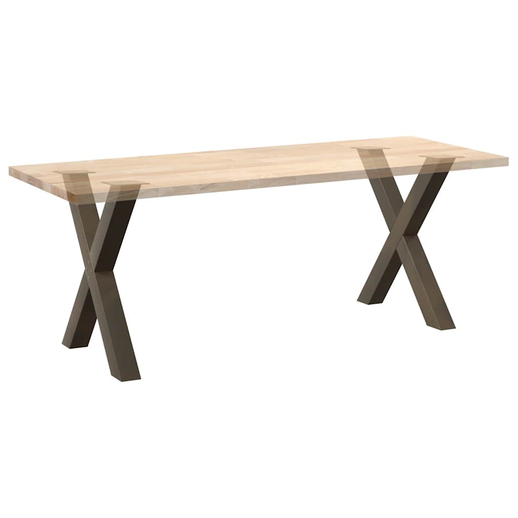 Pieds de table à manger en forme de X, 2 pièces, acier naturel, 80 x (72-73) cm - XIOS