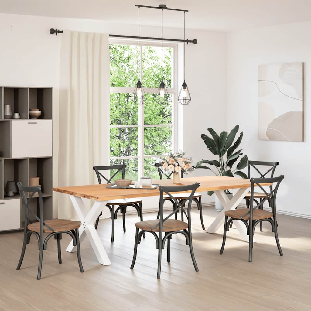 Pieds de table à manger en forme de X, 2 pièces, blanc, 90 x (72-73) cm, acier - XIOS