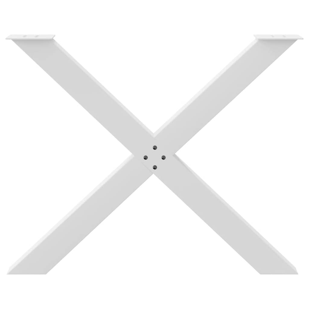 Pieds de table à manger en forme de X, 2 pièces, blanc, 90 x (72-73) cm, acier - XIOS