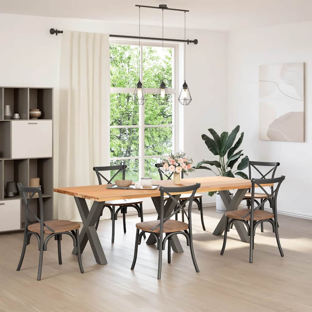 Pieds de table à manger en forme de X, 3 pièces, anthracite, 70 x (72-73) cm, acier - XIOS