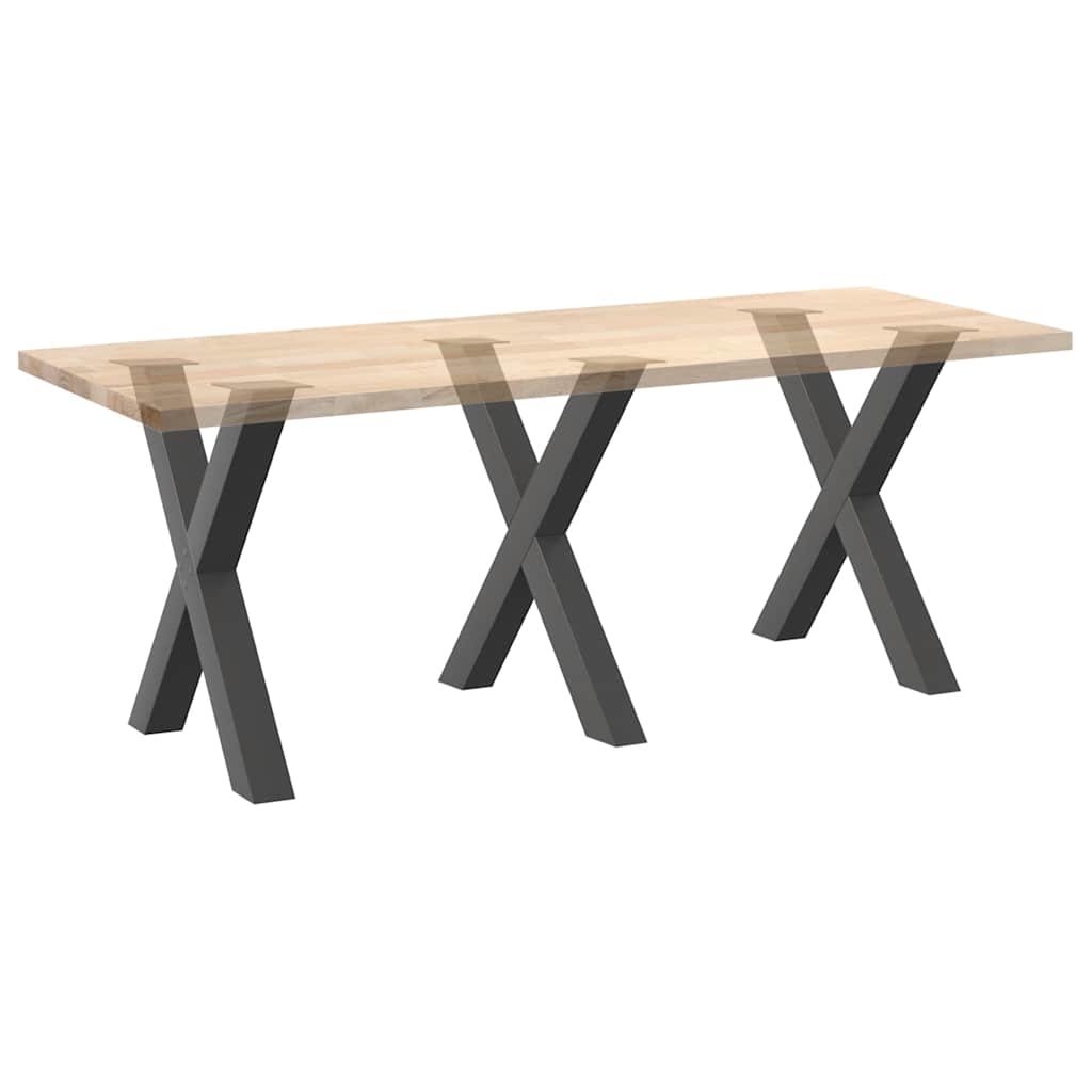 Pieds de table à manger en forme de X, 3 pièces, anthracite, 70 x (72-73) cm, acier - XIOS