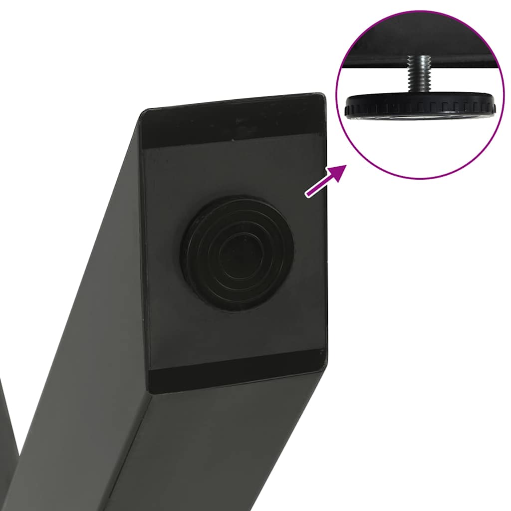 Pieds de table à manger en forme de X, 3 pièces, anthracite, 70 x (72-73) cm, acier - XIOS