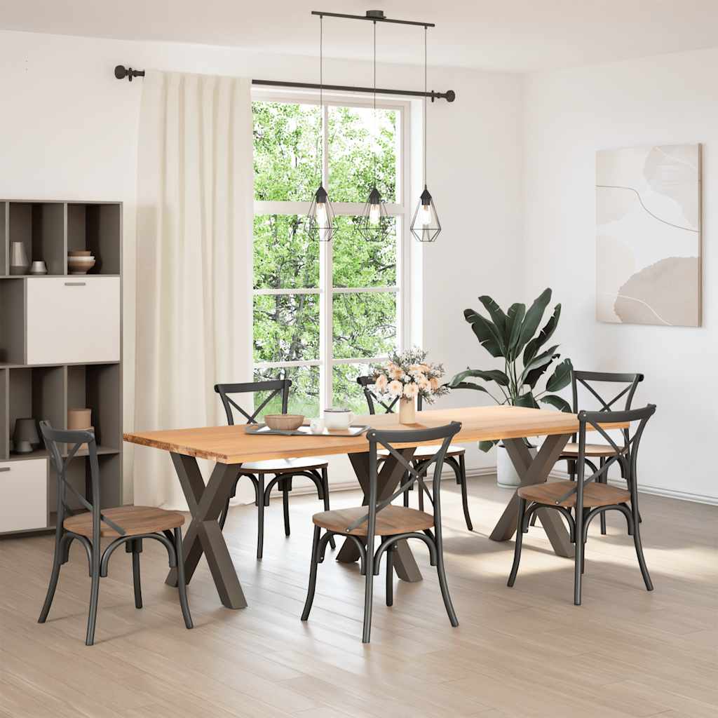 Pieds de table à manger en forme de X 3 pièces Acier naturel 70 x (72-73) cm Acier - XIOS