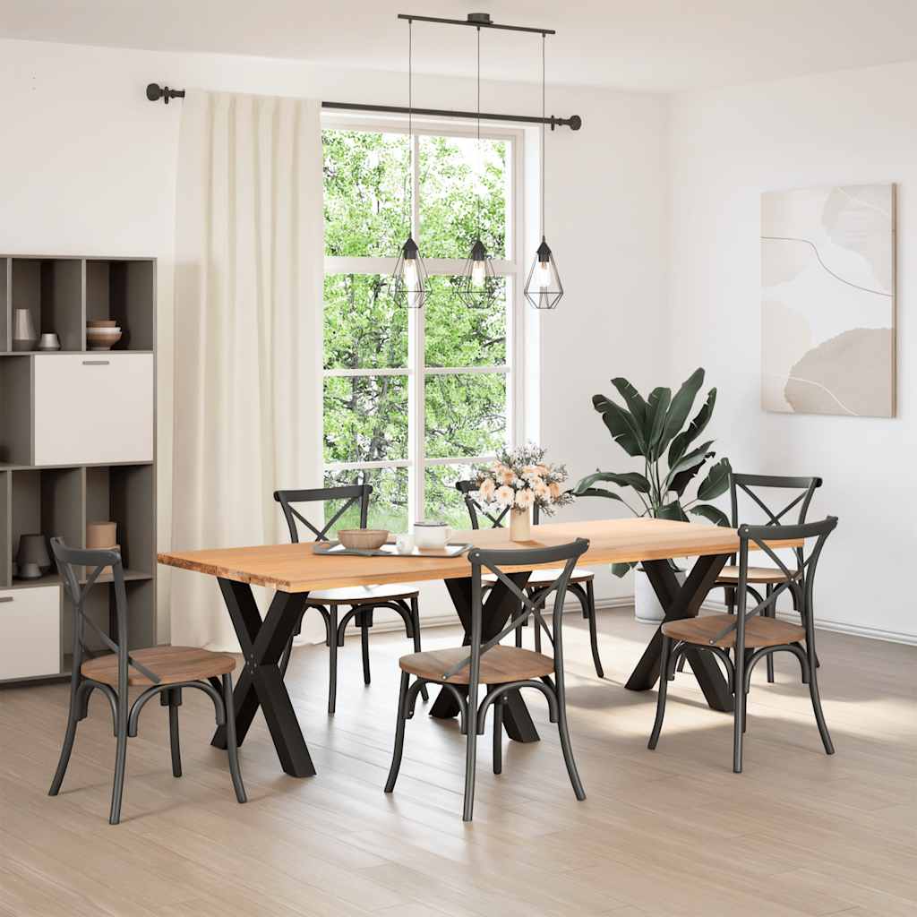 Pieds de table à manger en forme de X, 3 pièces, noir, 80 x (72-73) cm, acier - XIOS