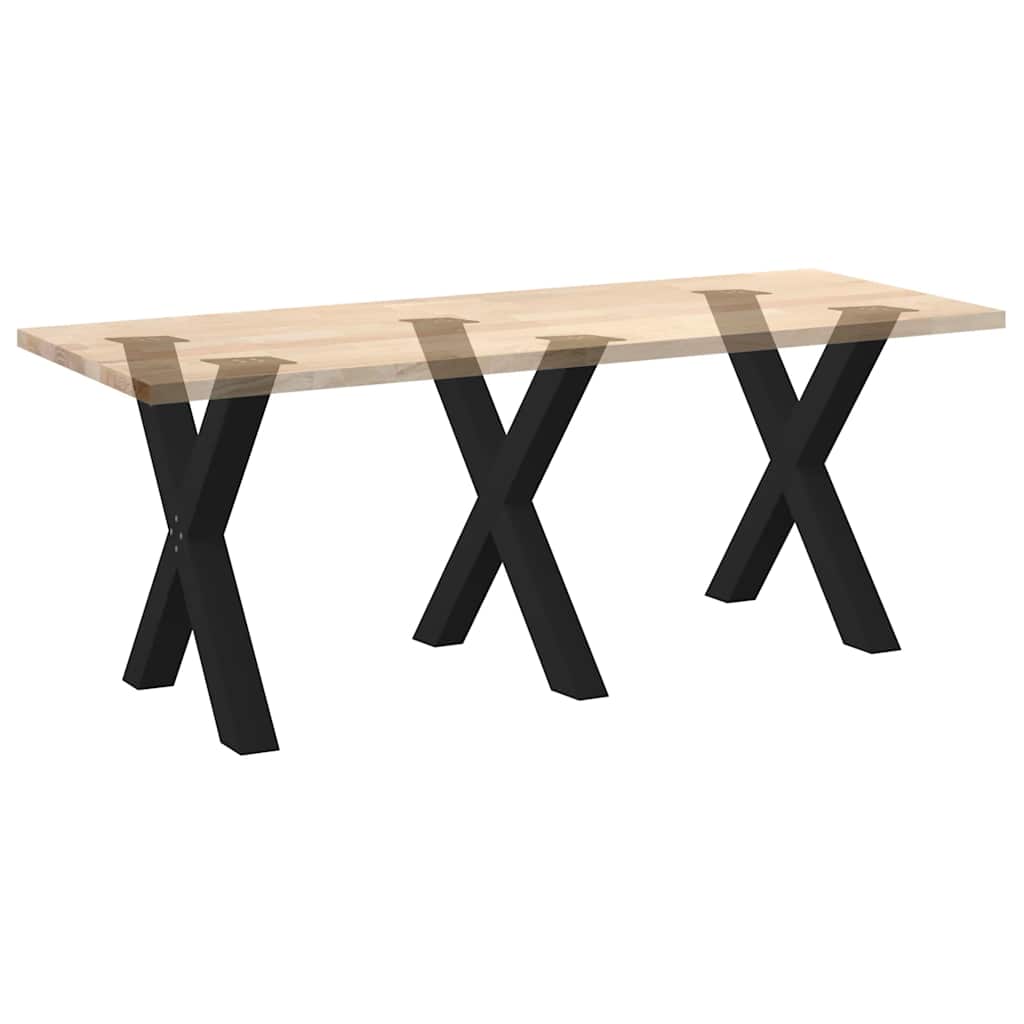 Pieds de table à manger en forme de X, 3 pièces, noir, 80 x (72-73) cm, acier - XIOS