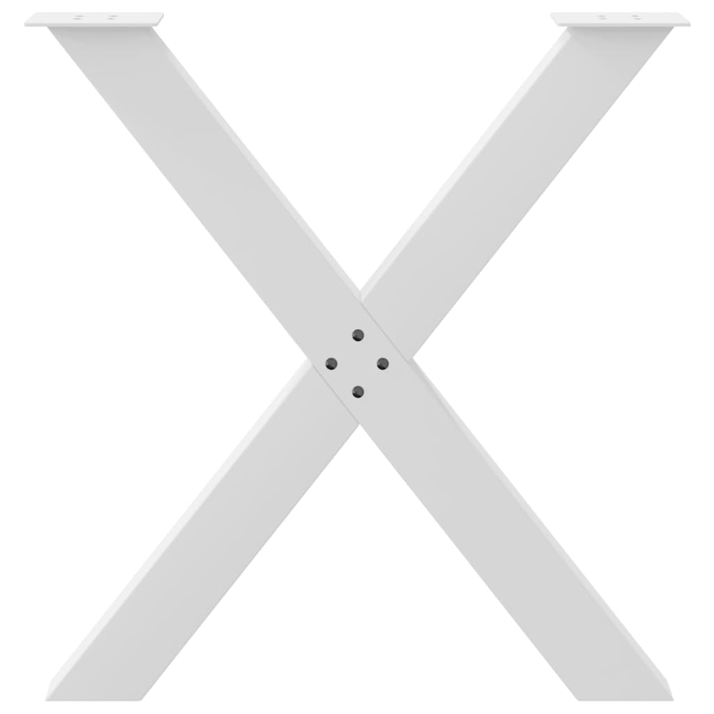 Pieds de table à manger en forme de X, 3 pièces, blanc, 80 x (72-73) cm, acier - XIOS