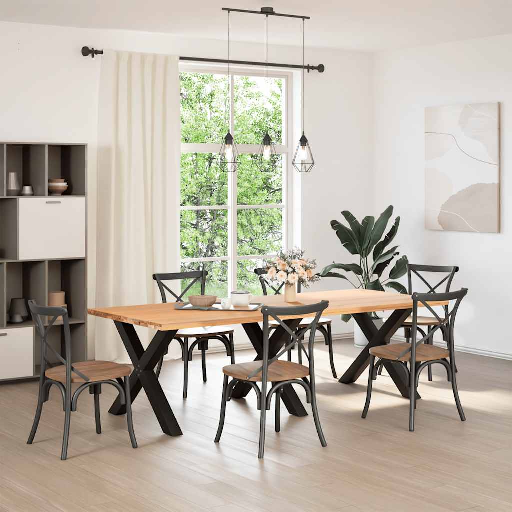 Pieds de table à manger en forme de X, 3 pièces, noir, 90 x (72-73) cm, acier - XIOS
