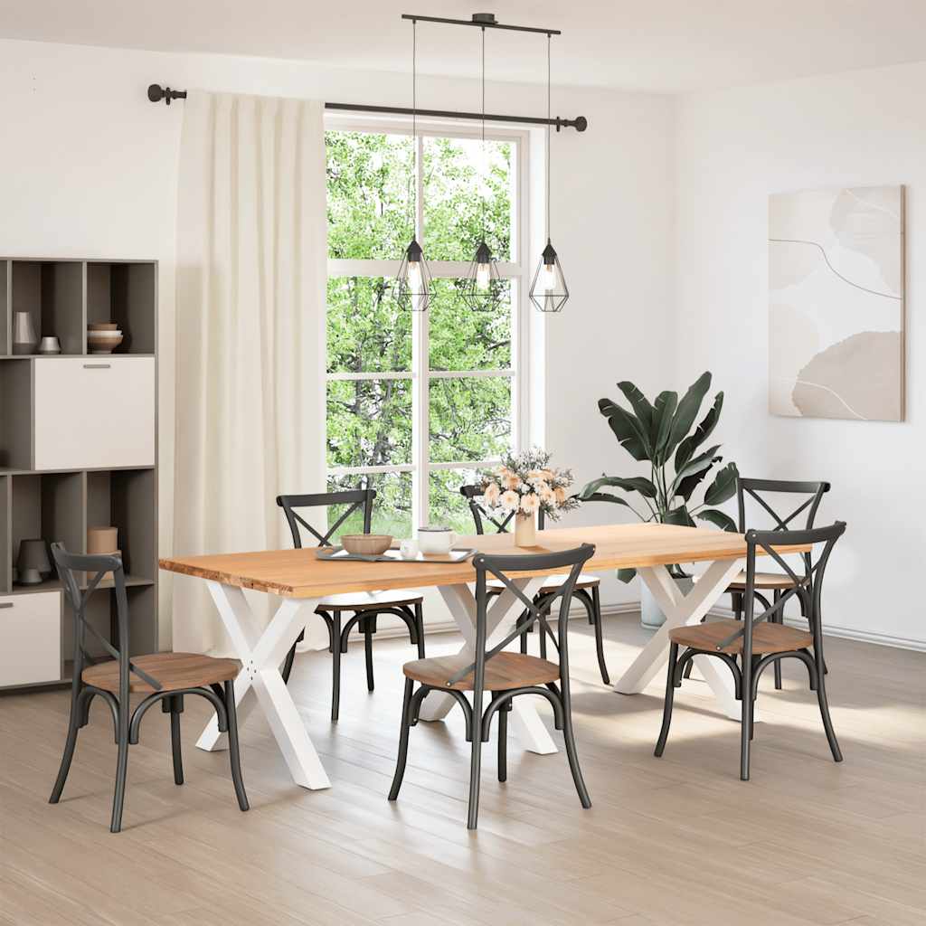 Pieds de table à manger en forme de X, 3 pièces, blanc, 90 x (72-73) cm, acier - XIOS