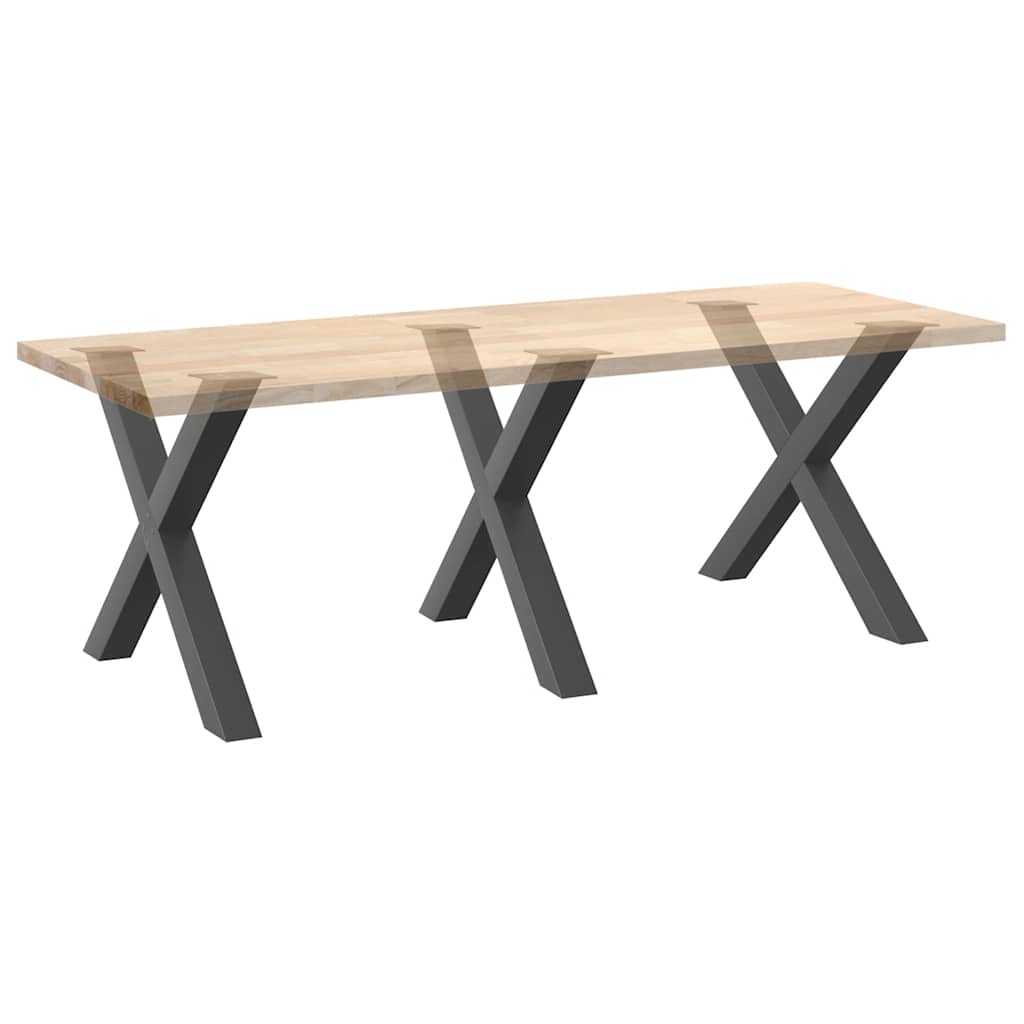 Pieds de table à manger en forme de X 3 pièces Anthracite 90 x (72-73) cm Acier - XIOS