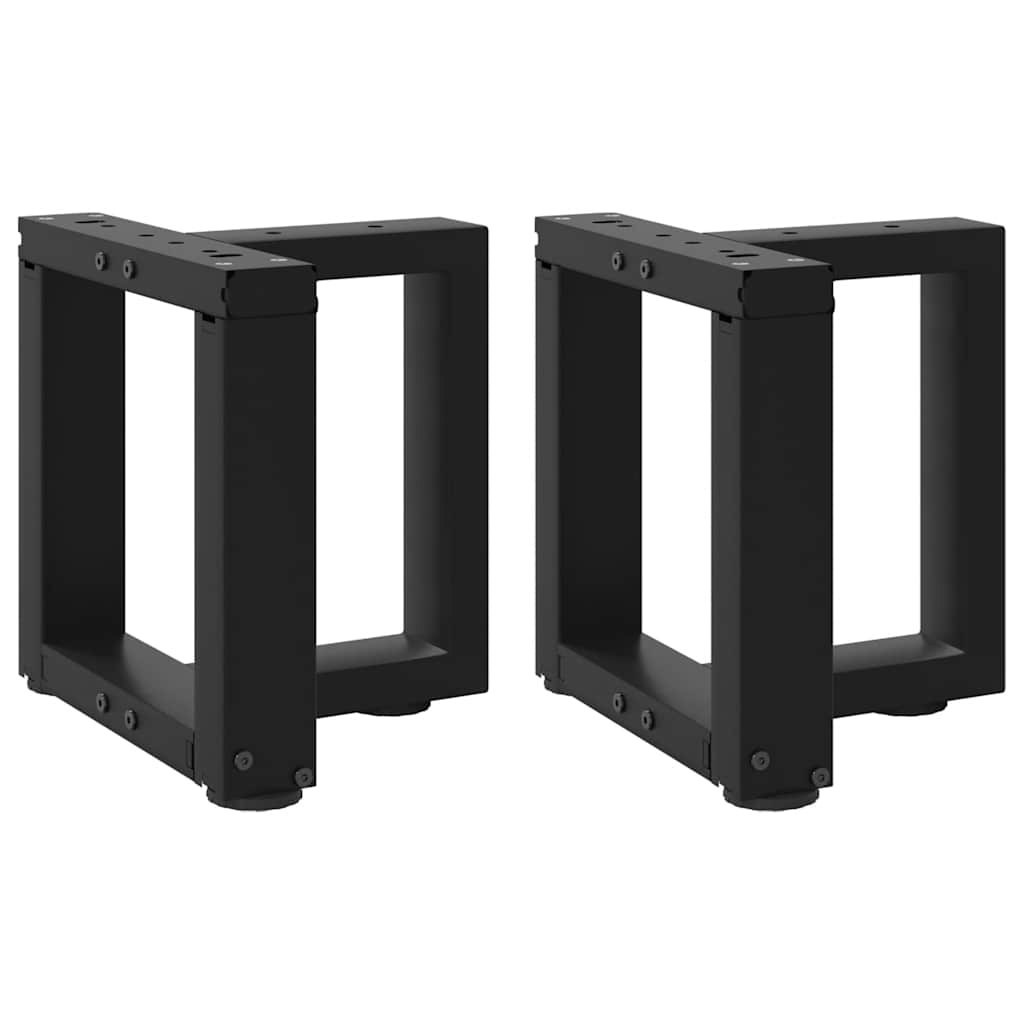 Pieds de table basse en T, 2 pièces, noir, 30 x 25 x (30-31) cm, acier - XIOS