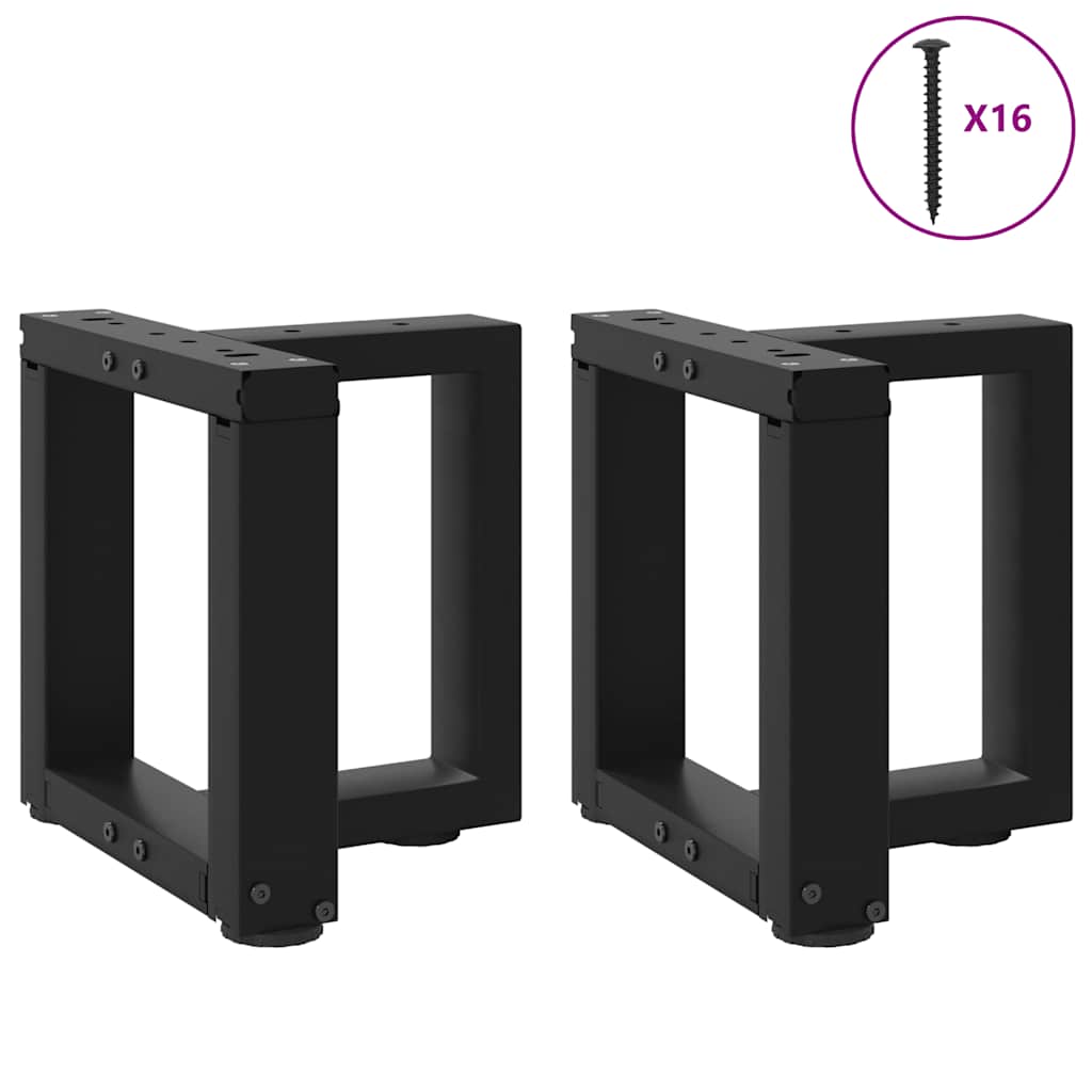 Pieds de table basse en T, 2 pièces, noir, 30 x 25 x (30-31) cm, acier - XIOS