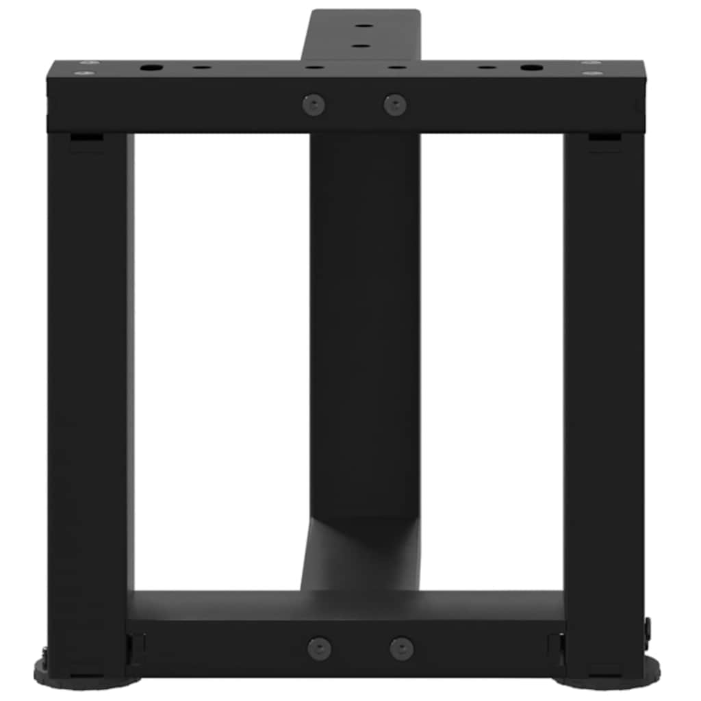 Pieds de table basse en T, 2 pièces, noir, 30 x 25 x (30-31) cm, acier - XIOS