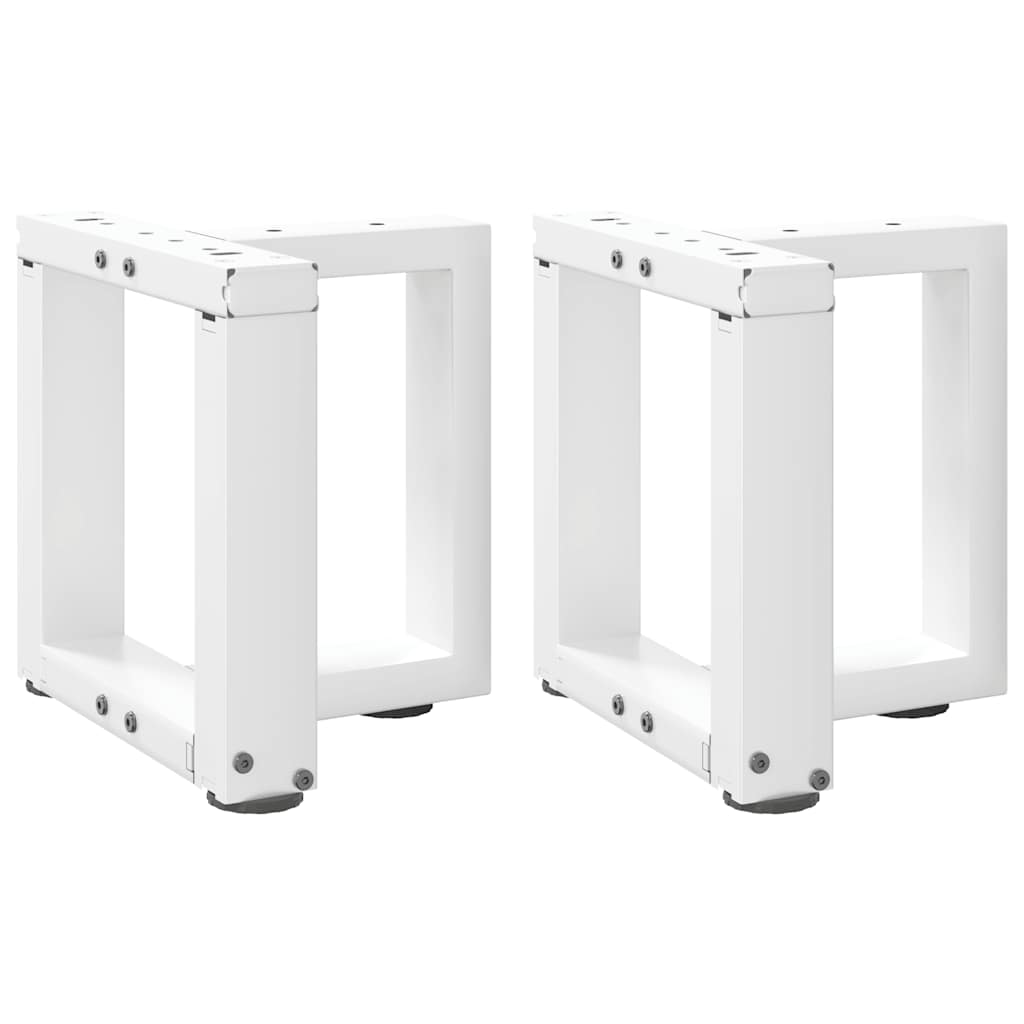 Pieds de table basse en T, 2 pièces, blanc, 30 x 25 x (30-31) cm, acier - XIOS