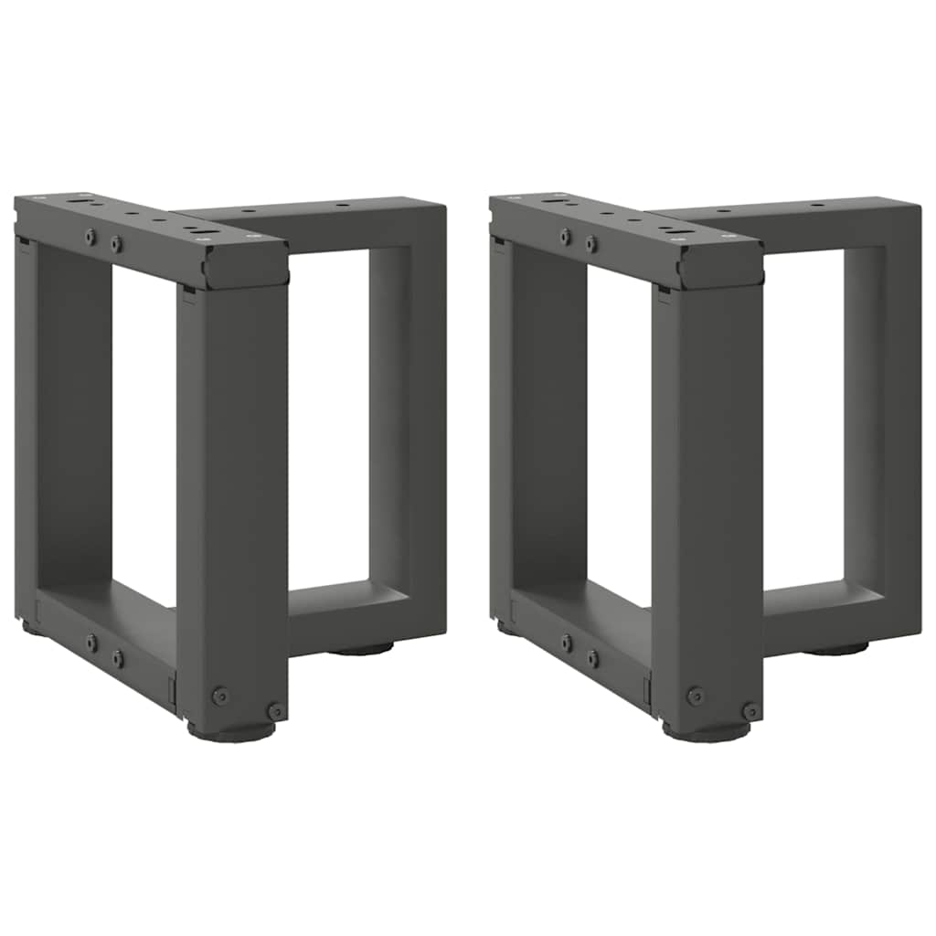 Pieds de table basse en T 2 pièces Anthracite 30x25x(30-31) cm Acier - XIOS