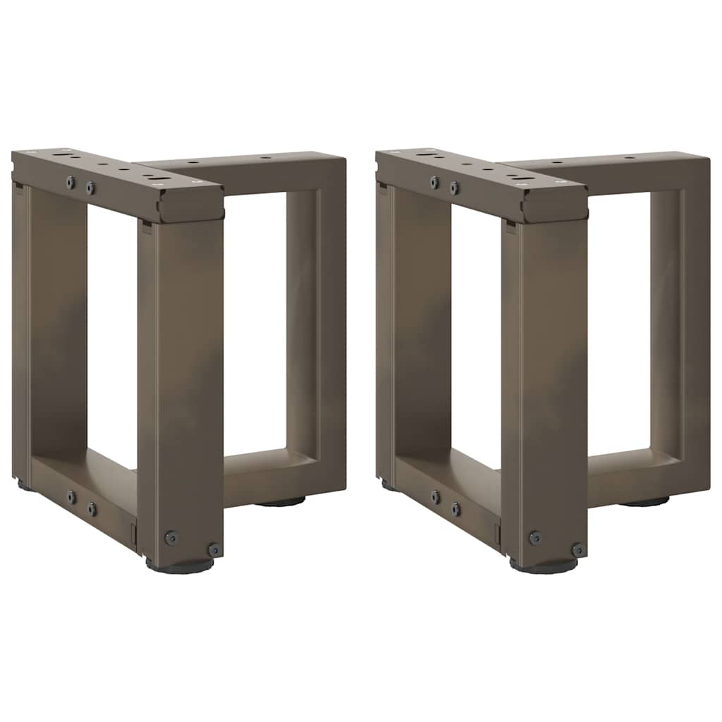 Pieds de table basse en T, 2 pièces, noir, 30 x 25 x (30-31) cm, acier - XIOS