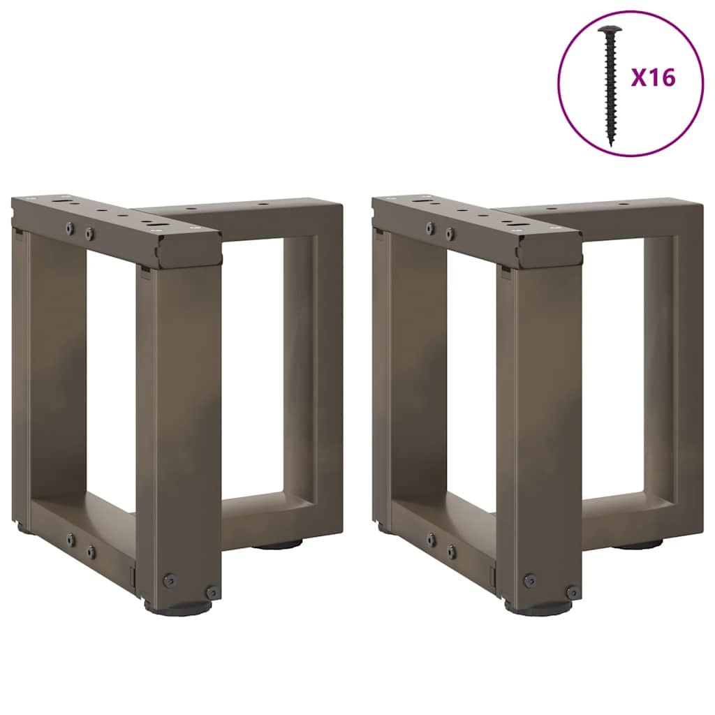 Pieds de table basse en T, 2 pièces, noir, 30 x 25 x (30-31) cm, acier - XIOS