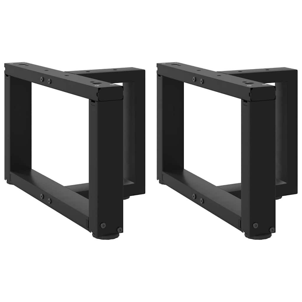 Pieds de table basse en T, 2 pièces, noir, 40 x 25 x (30-31) cm, acier - XIOS