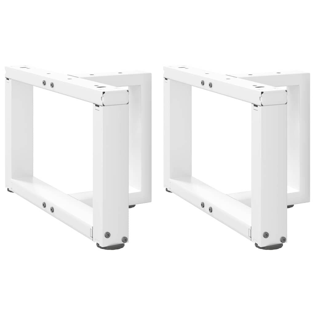 Pieds de table basse en T, 2 pièces, blanc, 40 x 25 x (30-31) cm, acier - XIOS