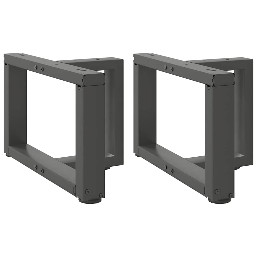 Pieds de table basse en T, 2 pièces, anthracite, 40 x 25 x (30-31) cm, acier - XIOS