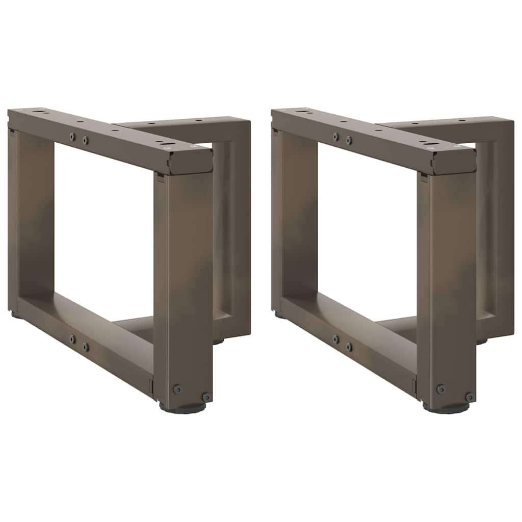 Pieds de table basse en T, 2 pièces, noir, 40 x 25 x (30-31) cm, acier - XIOS