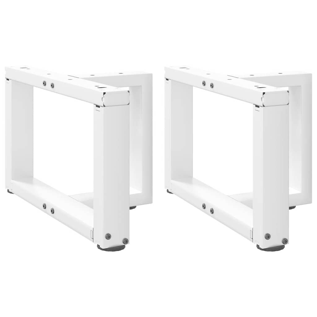 Pieds de table basse en T, 2 pièces, blanc, 50 x 25 x (30-31) cm, acier - XIOS