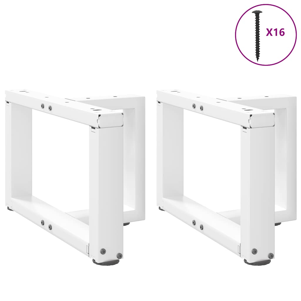 Pieds de table basse en T, 2 pièces, blanc, 50 x 25 x (30-31) cm, acier - XIOS