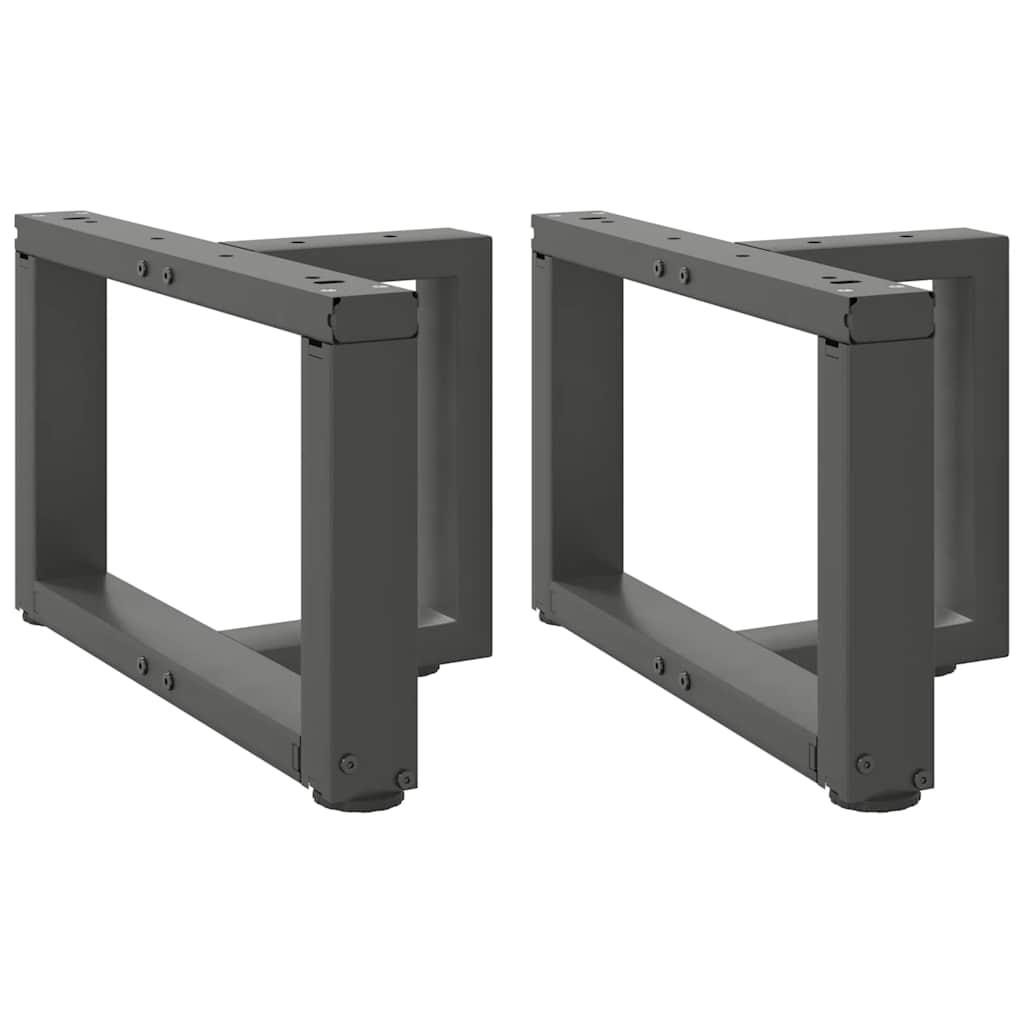 Pieds de table basse en T, 2 pièces, anthracite, 50 x 25 x (30-31) cm, acier - XIOS