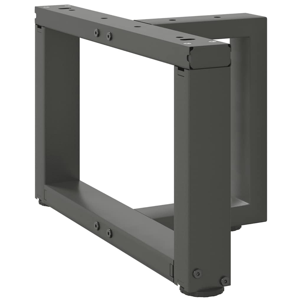 Pieds de table basse en T, 2 pièces, anthracite, 50 x 25 x (30-31) cm, acier - XIOS