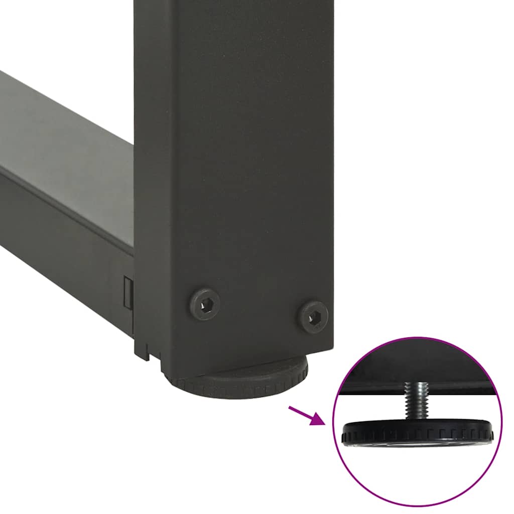 Pieds de table basse en T, 2 pièces, anthracite, 50 x 25 x (30-31) cm, acier - XIOS