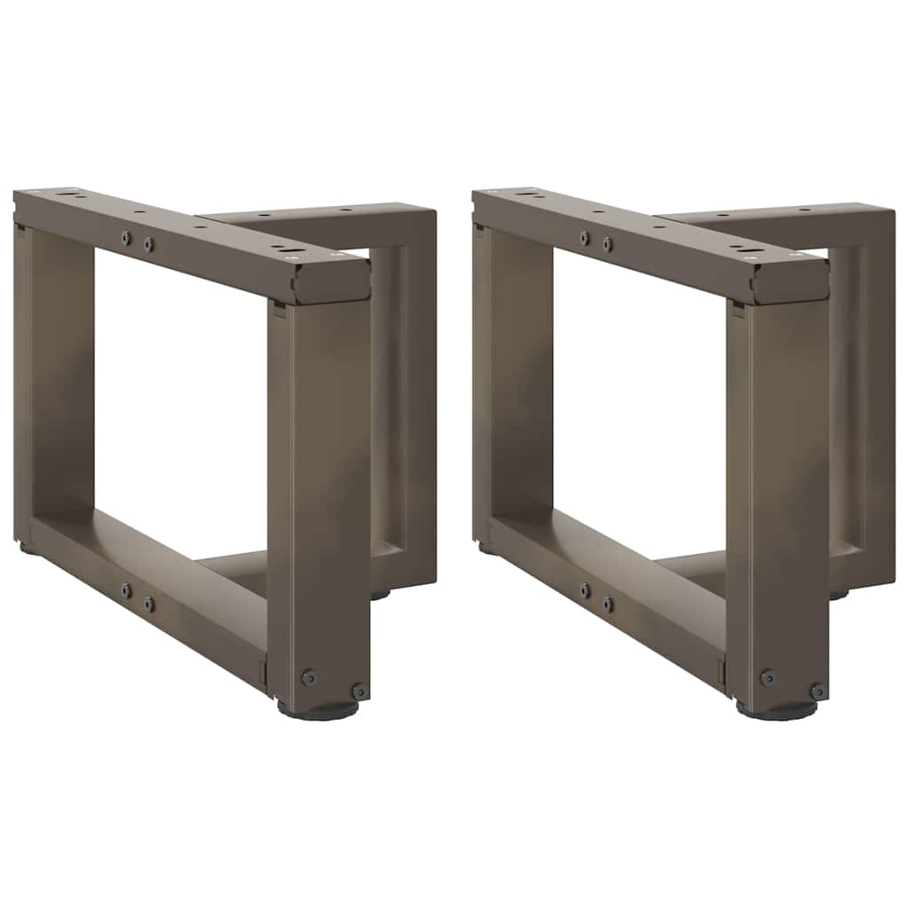 Pieds de table basse en T, 2 pièces, noir, 50 x 25 x (30-31) cm, acier - XIOS