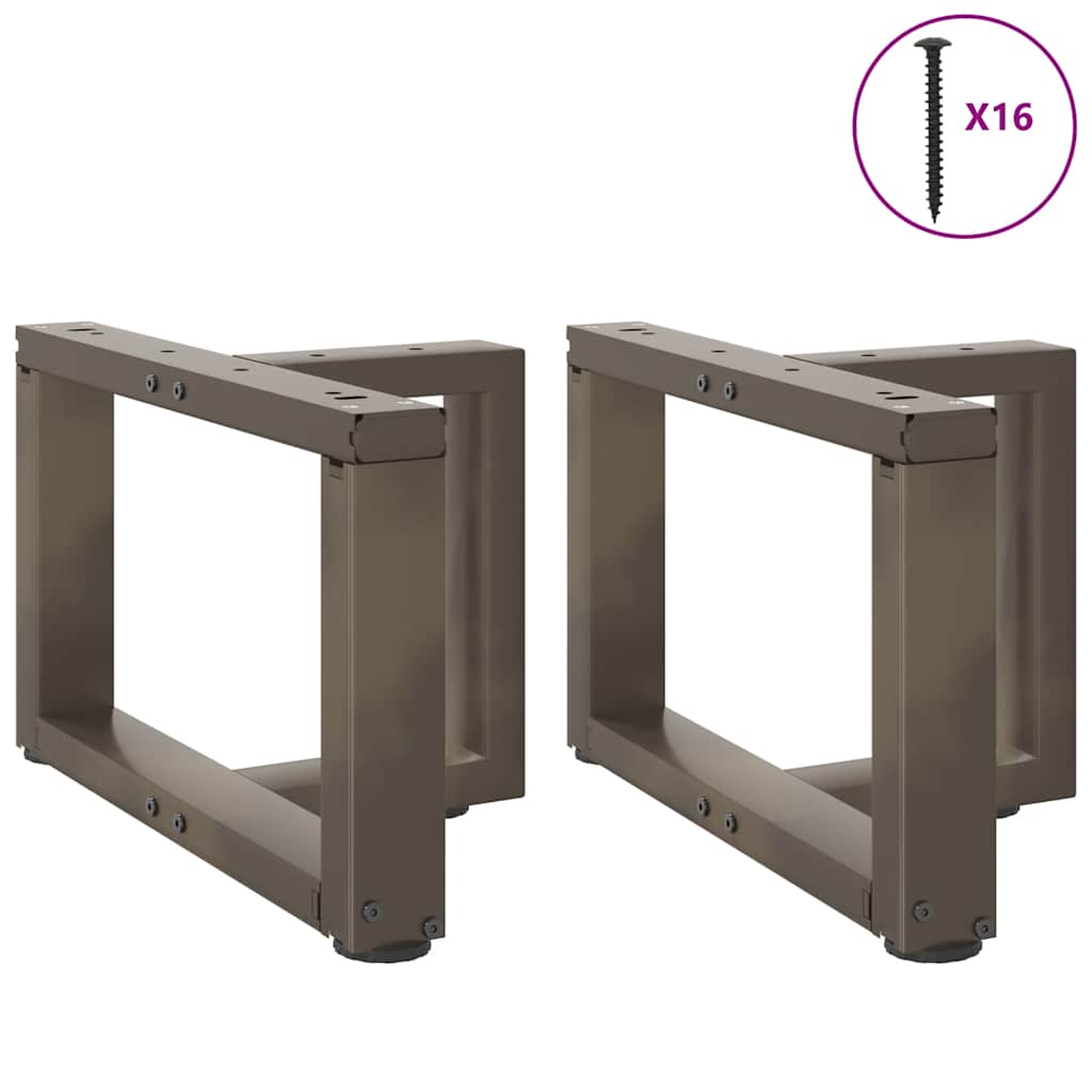 Pieds de table basse en T, 2 pièces, noir, 50 x 25 x (30-31) cm, acier - XIOS