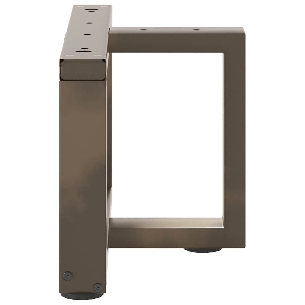 Pieds de table basse en T, 2 pièces, noir, 50 x 25 x (30-31) cm, acier - XIOS