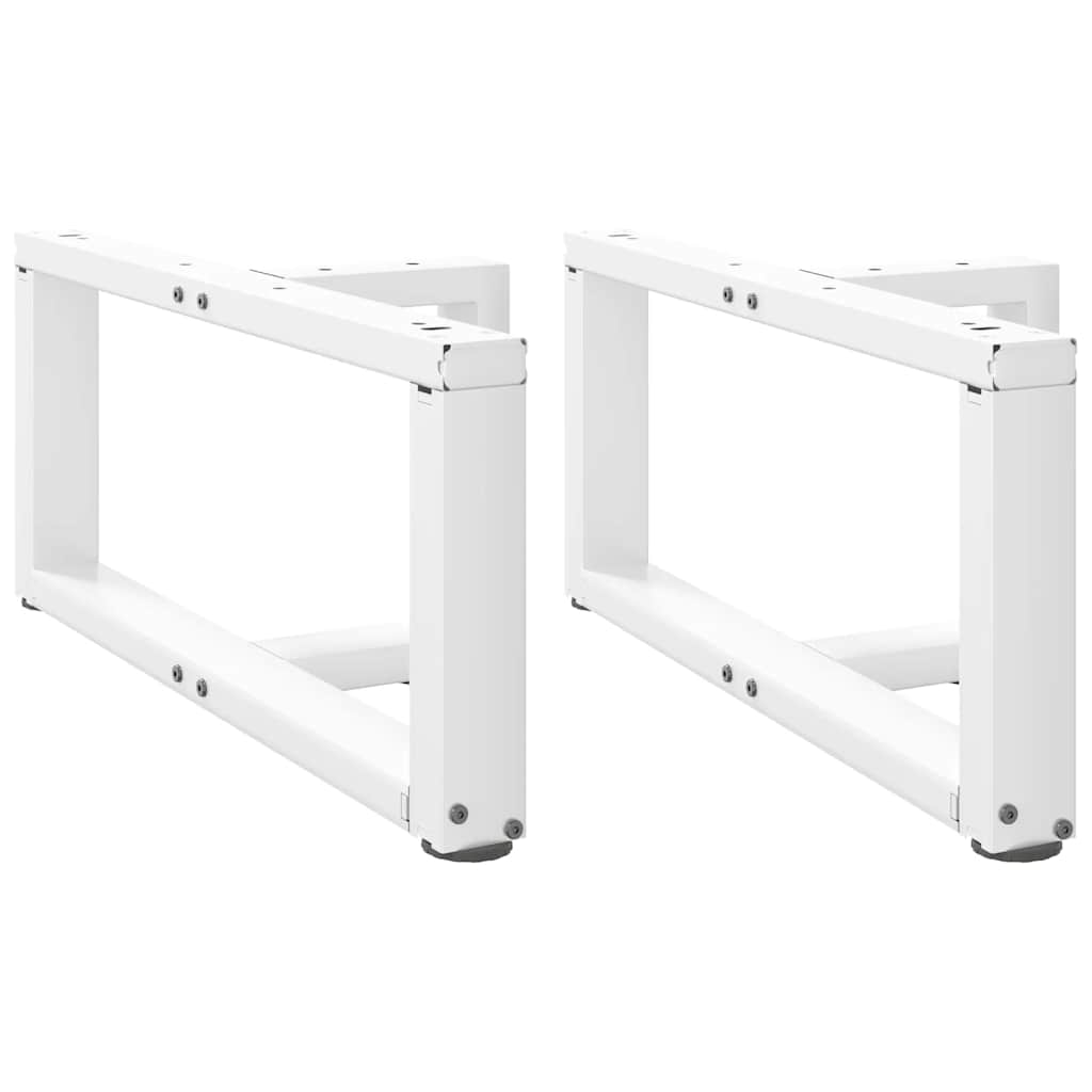 Pieds de table basse en T, 2 pièces, blanc, 60 x 25 x (30-31) cm, acier - XIOS