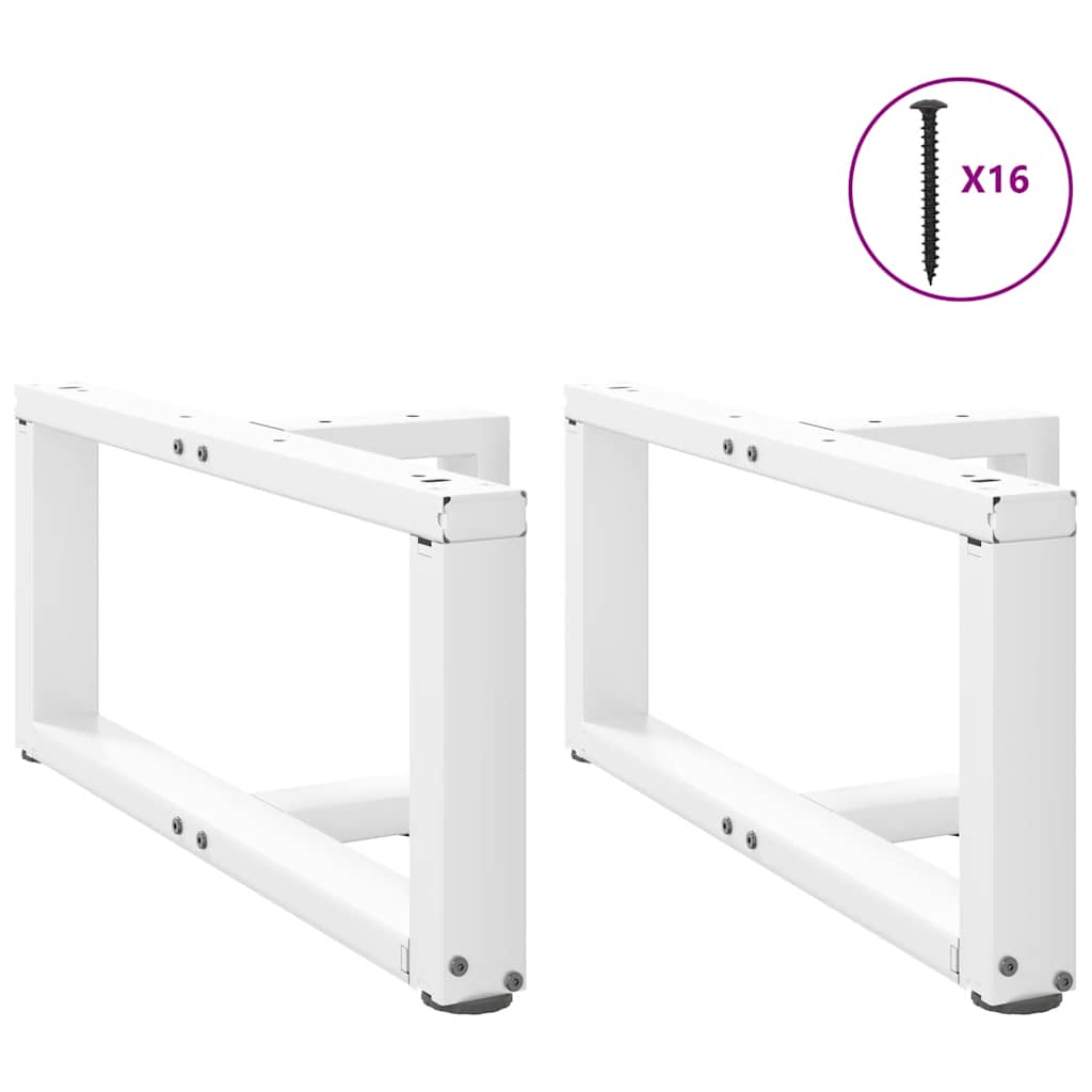 Pieds de table basse en T, 2 pièces, blanc, 60 x 25 x (30-31) cm, acier - XIOS