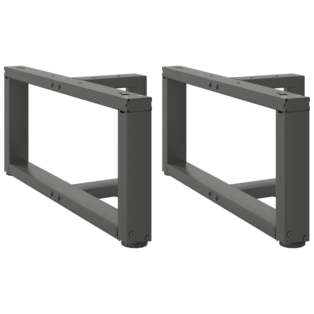Pieds de table basse en T, 2 pièces, anthracite, 60 x 25 x (30-31) cm, acier - XIOS