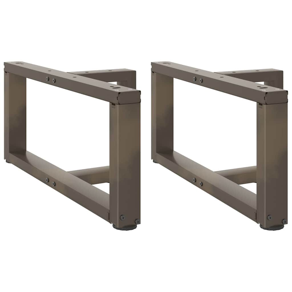 Pieds de table basse en T, 2 pièces, noir, 60 x 25 x (30-31) cm, acier - XIOS