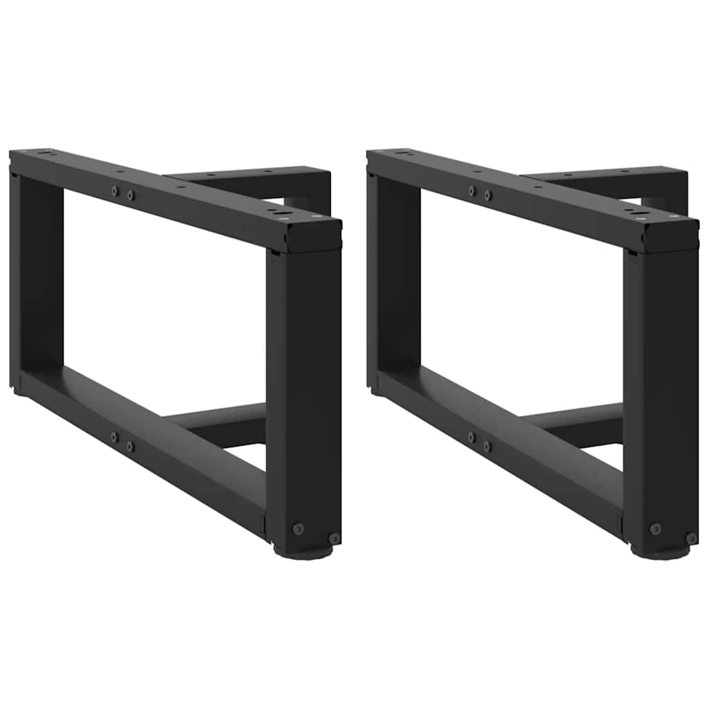 Pieds de table basse en T, 2 pièces, noir, 70 x 25 x (30-31) cm, acier - XIOS