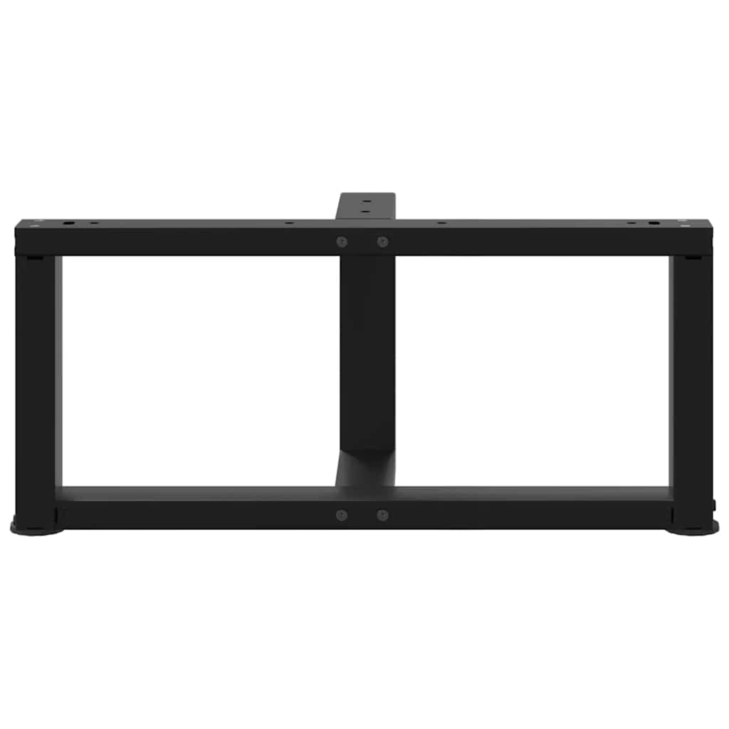 Pieds de table basse en T, 2 pièces, noir, 70 x 25 x (30-31) cm, acier - XIOS