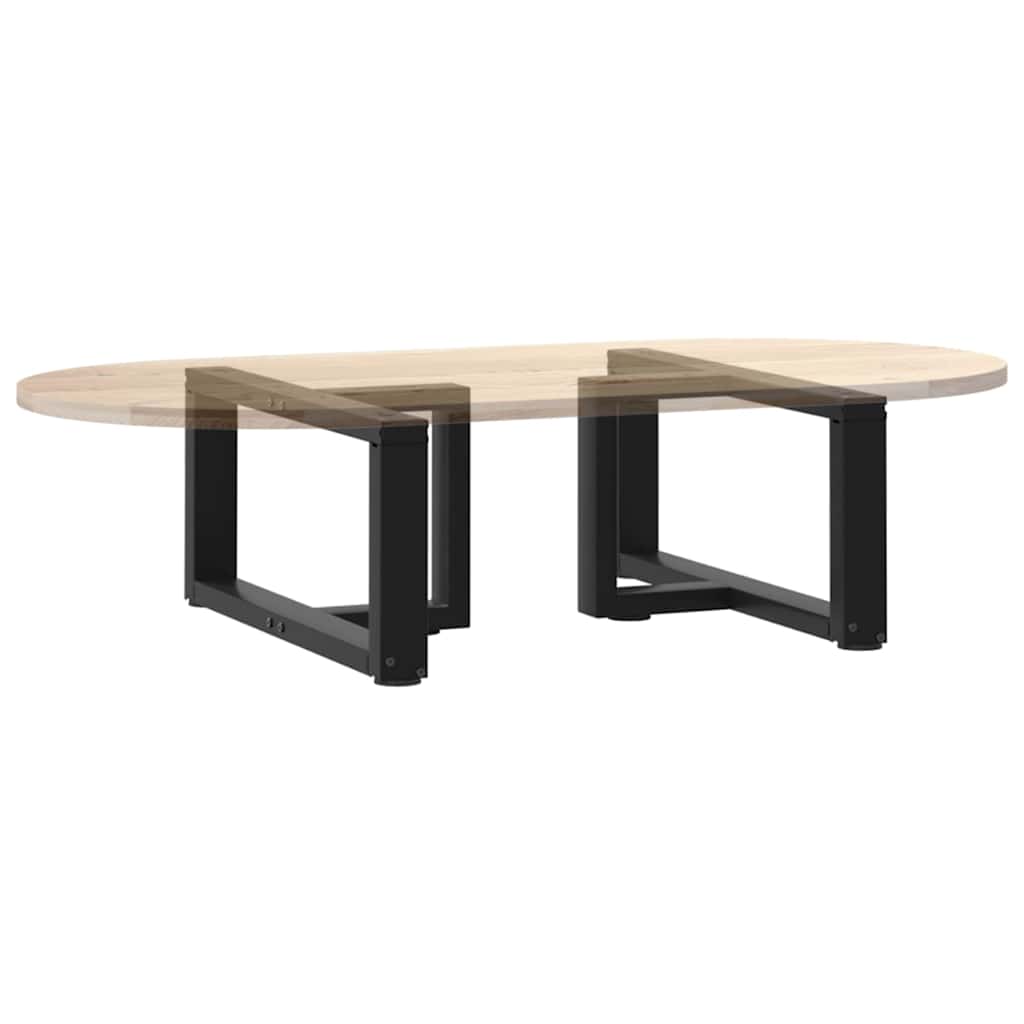 Pieds de table basse en T, 2 pièces, noir, 70 x 25 x (30-31) cm, acier - XIOS