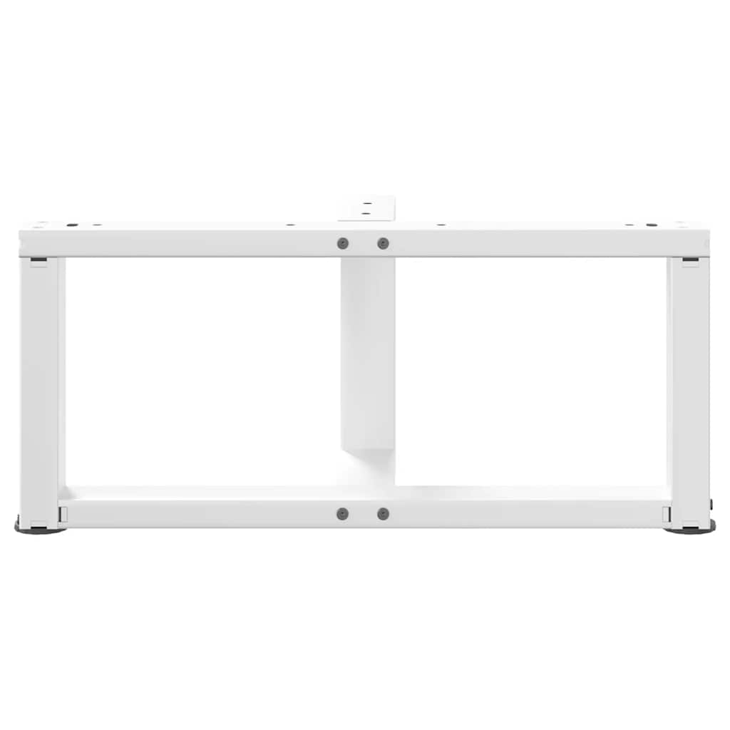 Pieds de table basse en T, 2 pièces, blanc, 70 x 25 x (30-31) cm, acier - XIOS