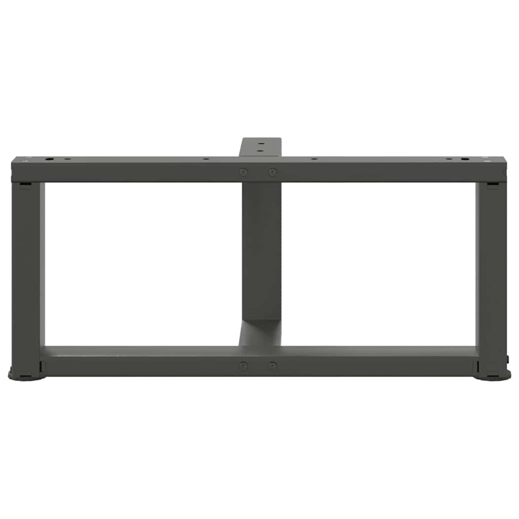 Pieds de table basse en T, 2 pièces, anthracite, 70 x 25 x (30-31) cm, acier - XIOS