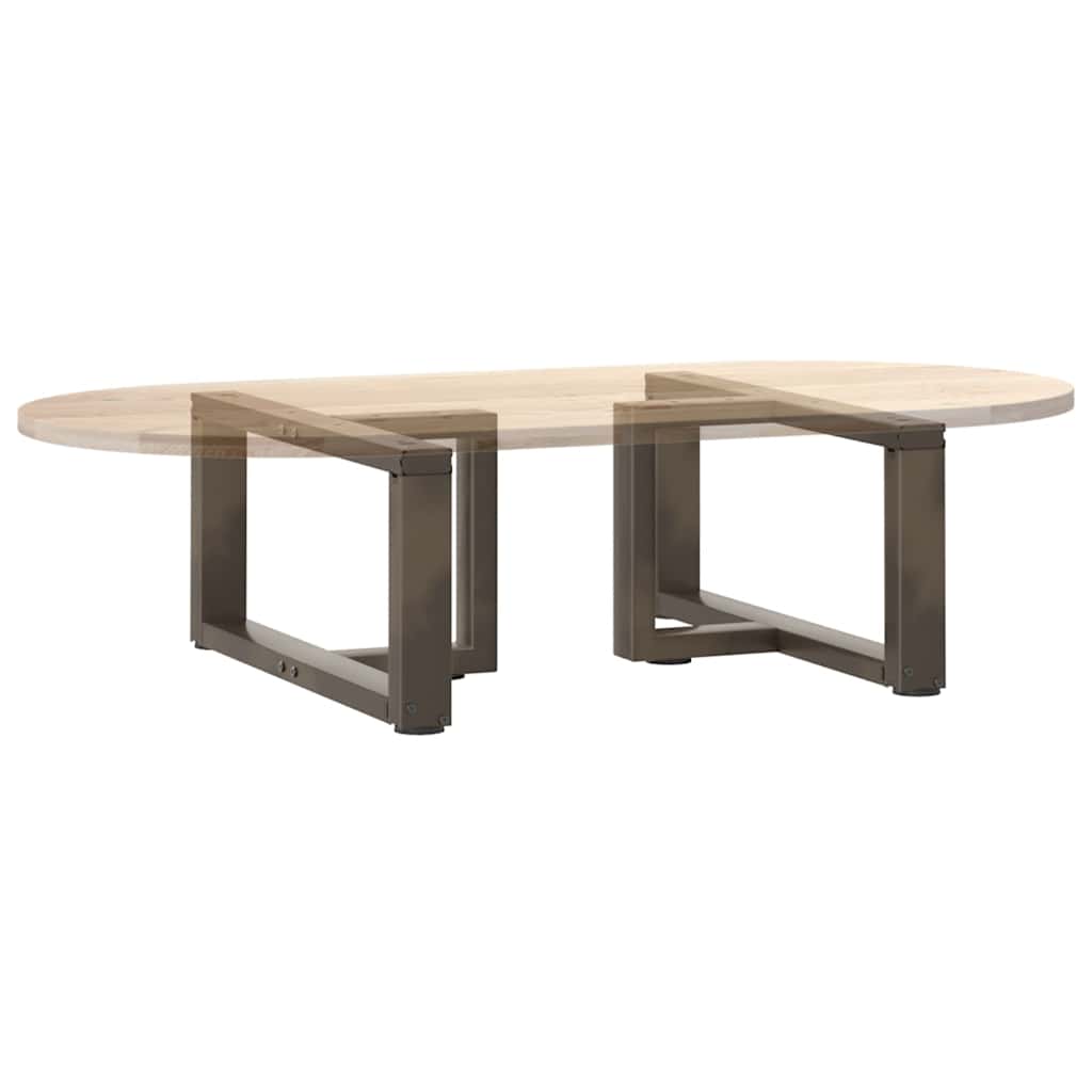 Pieds de table basse en T, 2 pièces, noir, 70 x 25 x (30-31) cm, acier - XIOS